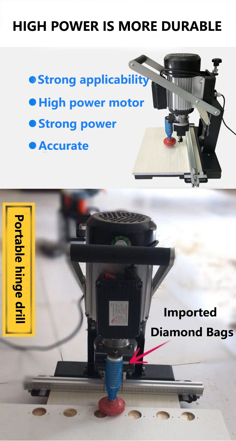 Depth Adjustable Hinge Drills High Power Motor Professional Punching Wooden Door Hinge Hole