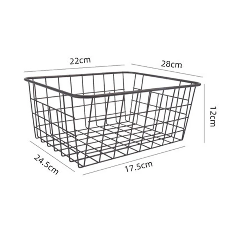 Bathroom Kitchen Cabinet Storage Rectangle Grid Metal Wire Basket