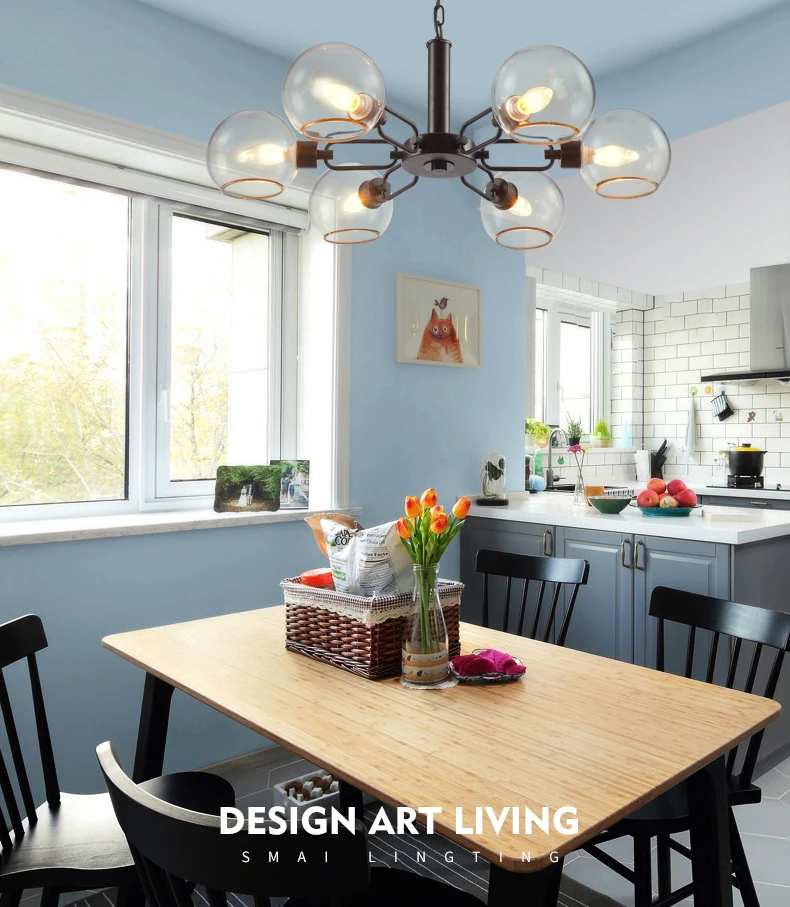 
EEA 8-Light Living Room Modern Brass Blown Glass Chandelier Lights For Homes 