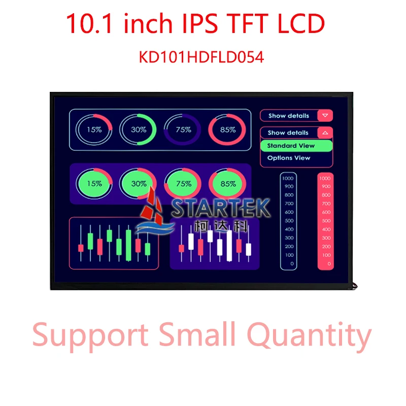 10.1 inch 1280x800 LVDS interface ips tft lcd with wide temperature TFT panel