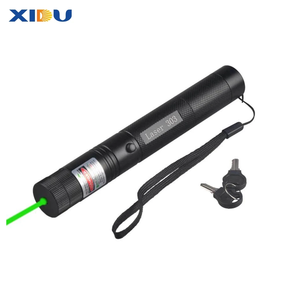 XIDU Rechargeable Green Laser Light 18650 Battery USB High Power Burning Laser Flashlight Strong Pointer Pen 303