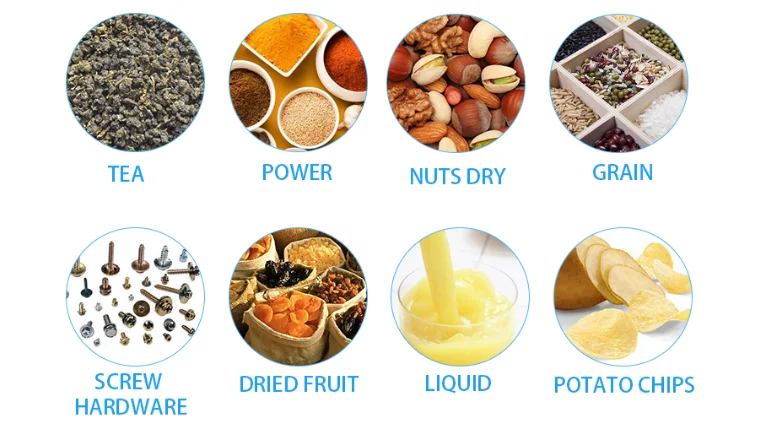 sugar salt powder liquid tea bags filling masala sachet nuts food  potato meta multi-function packaging machines