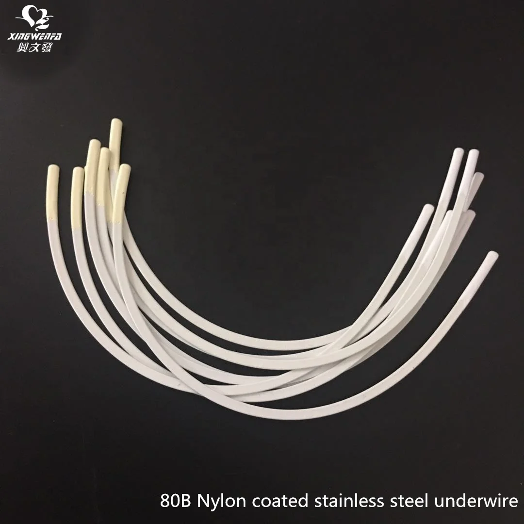 Underwear accessories 80B Good quality nylon coated stainless steel wire bra underwire