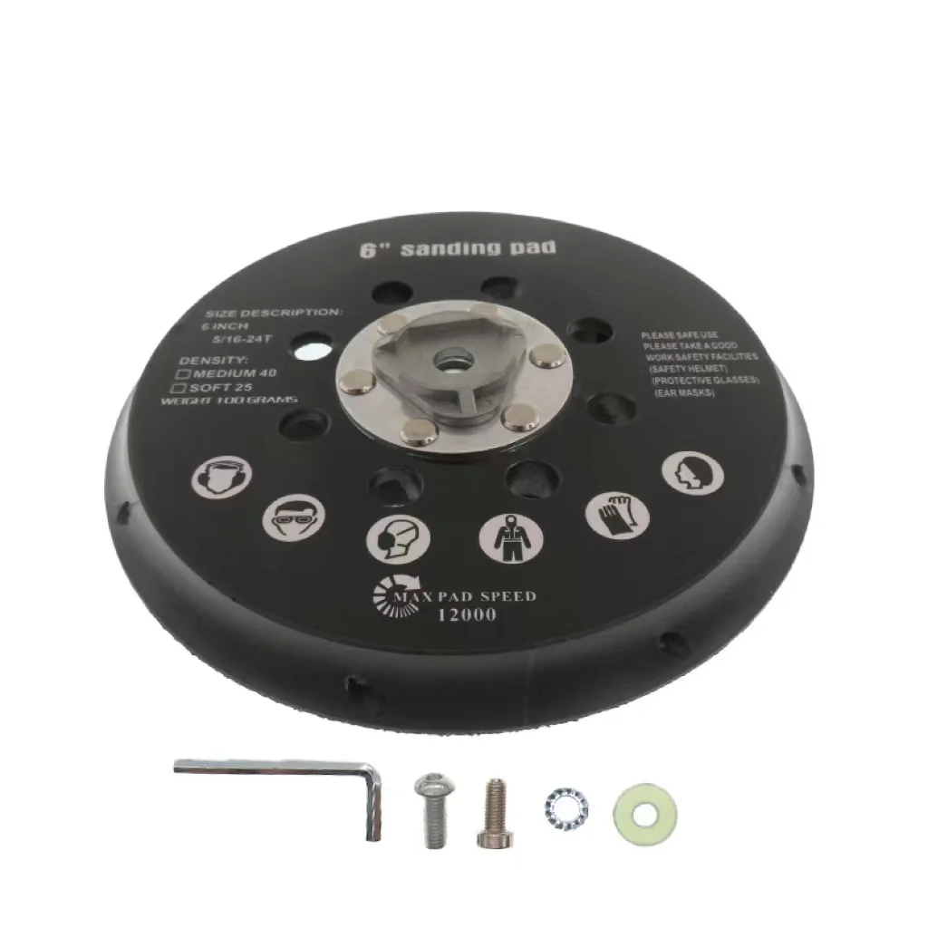 Professional 5Inch Hook and Loop Backing Plate 6 Inch Dual Action Polisher Backing Pad Sanding Disc DA Buffing Backer Plate OEM