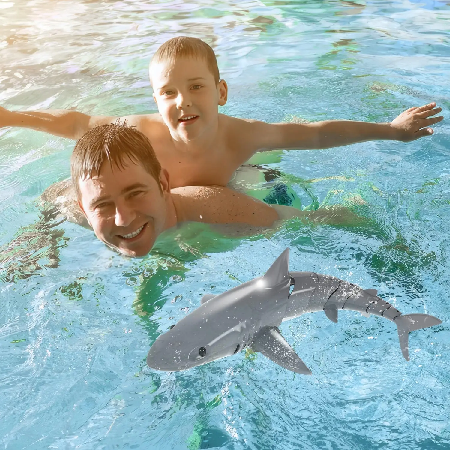 ROXGOCT RC Animals Remote Control Shark Toys for Kids 1:18 Scale High Simulation RC Shark for Pool Electric Robot Toy with Light