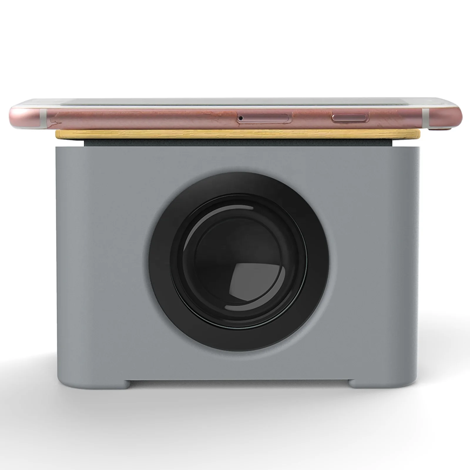 2021 New Materials Natural 2 In 1 Sustainable Eco-friendly Bt Wooden Wireless Bamboo Cement Charger And Speaker