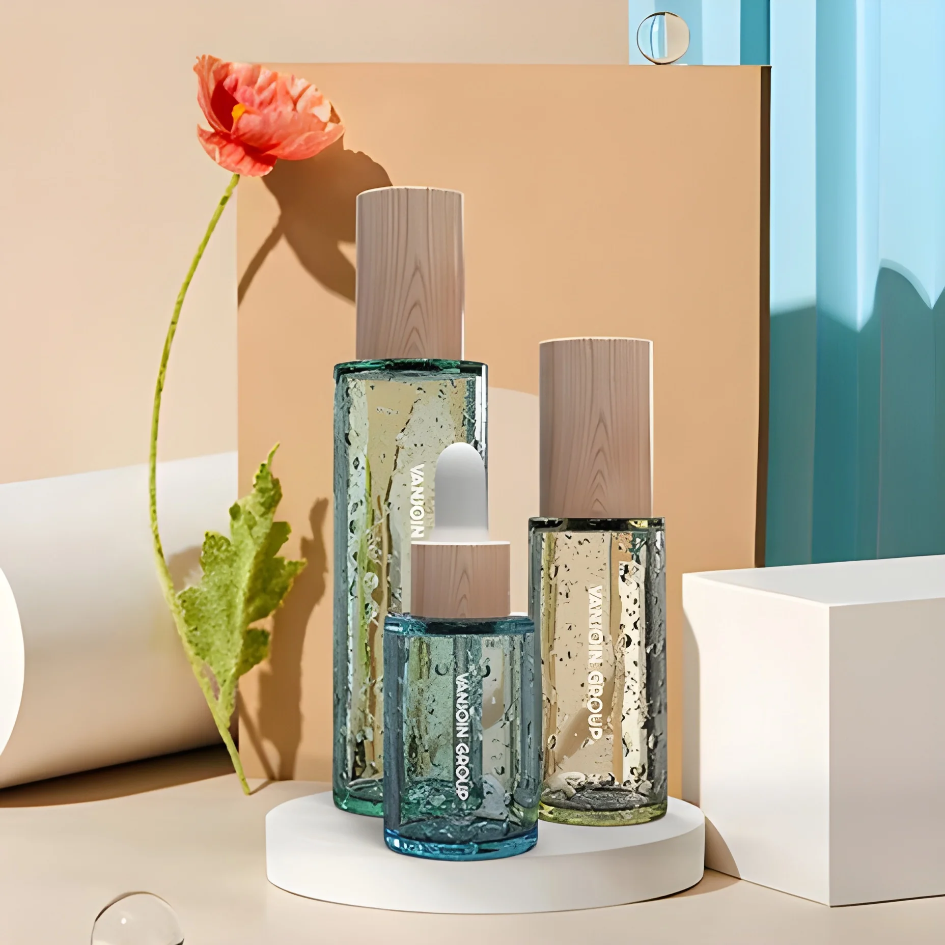 bamboo glass bottle and jar glass spay bottle bamboo cosmetics container with bamboo lid