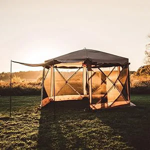 Hexagonal tent quickly build yurt camping net gauze mosquito repellent waterproof windproof pergola tent