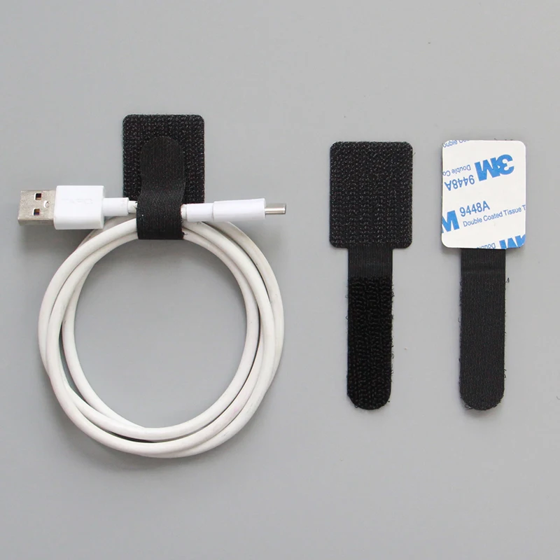 Hook and Loop Tape Wire Organizer Adhesive Cable Ties Desk Wire Management Self Adhesive Velcroes Cable Straps