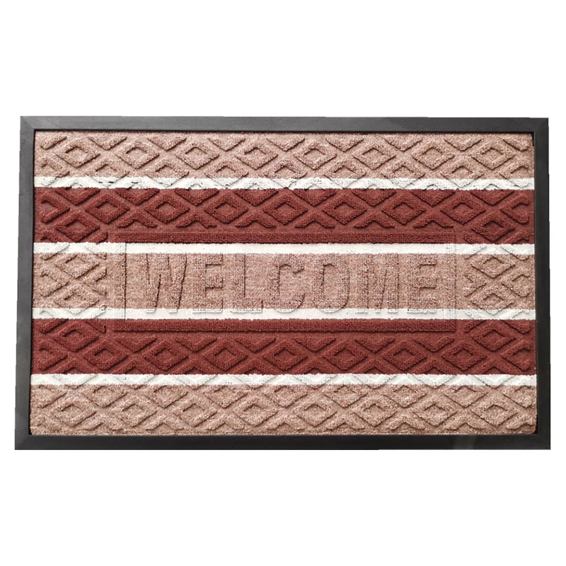 Durable and Non Skip Mud Away Classic Waffle Design Rubber Backing Entrance Door Mat PVC backing door mat