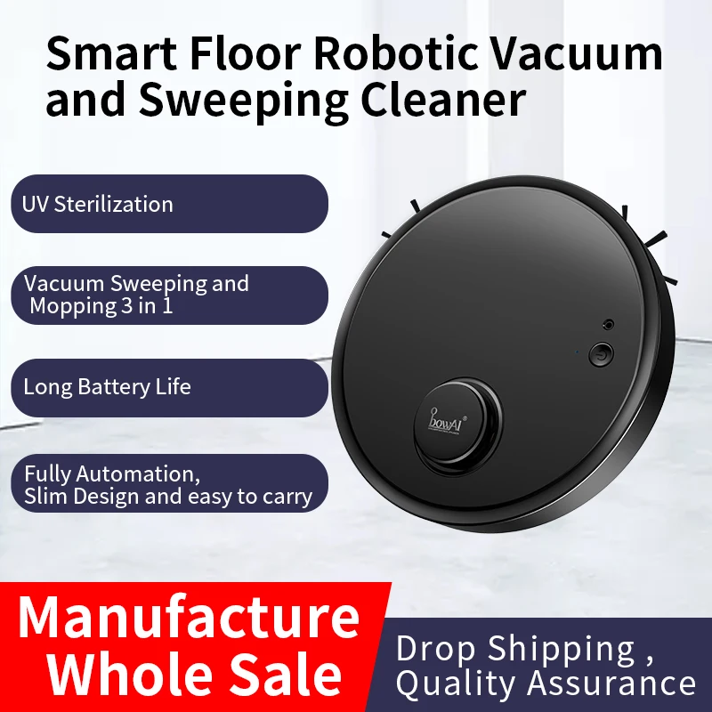 Ultra-thin Smart Sweeper Quick Sweep Robot Vacuum Cleaner Super Quiet Mini Cleaning Robot for Pet Hairhard Floorlow Pile Carpets