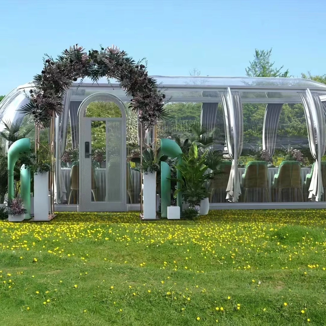 Factory camping Dome Clear PC Geodesic custom tent igloo Outdoor hotel with Bathroom wind resistance house