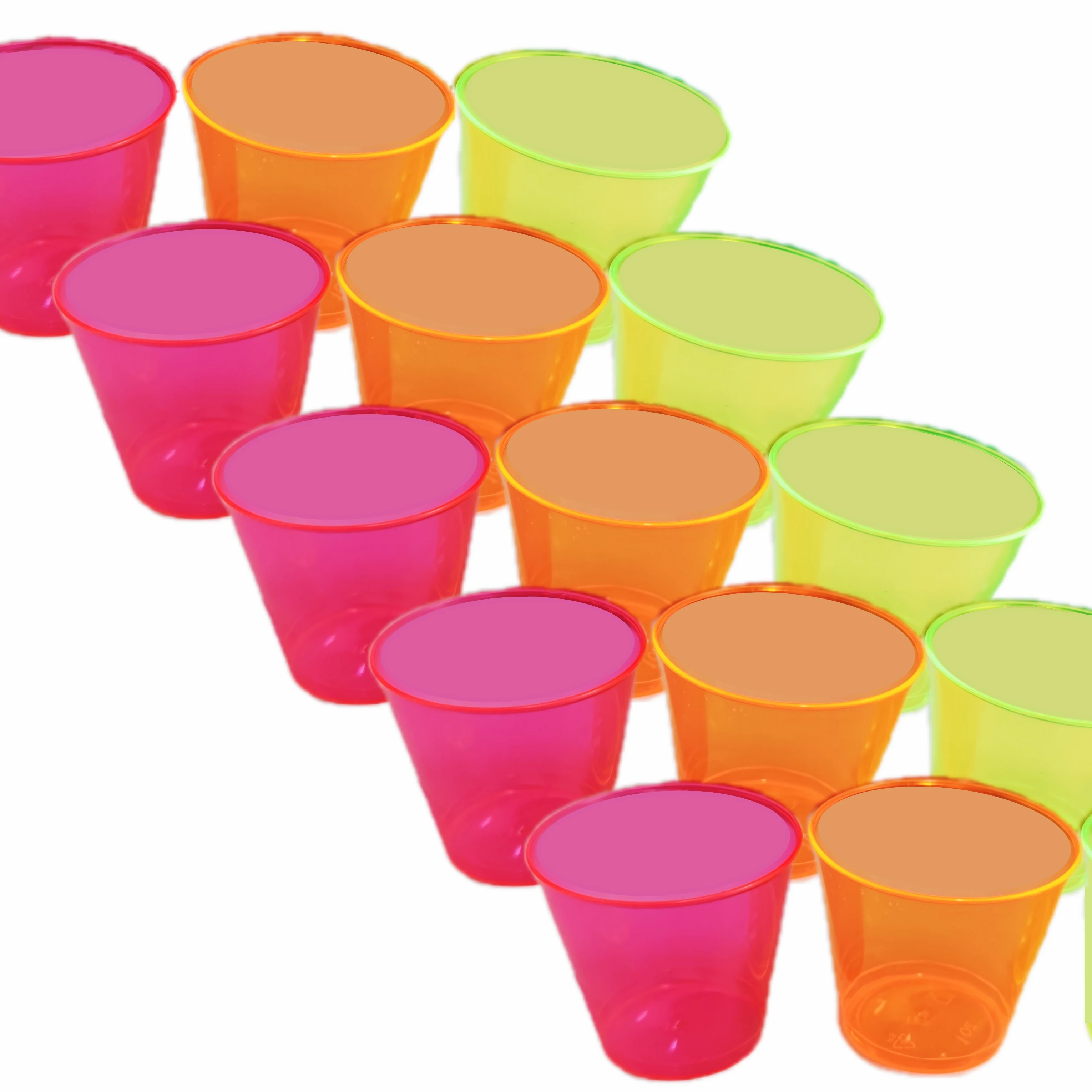Colorful 1oz plastic cup Disposable U Shape Party Plastic Cups PS Plastic Boba Bubble Tea Drinking Cups Customized