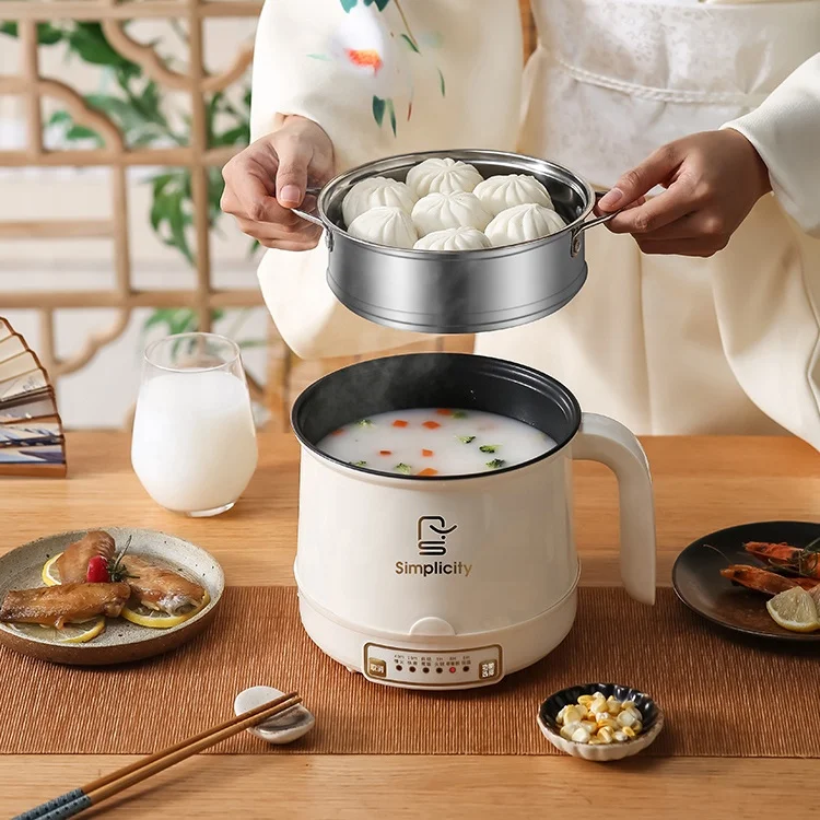 Small Electric Cooker Stainless Steel Hot Pot Intelligent Temperature Control AI Cooking Skillet