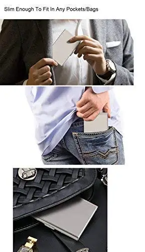 
Minimalist Men Front Pocket URAQT Stainless Steel RF Slim RFID Carbon Fiber Credit Card Holder Wallet 