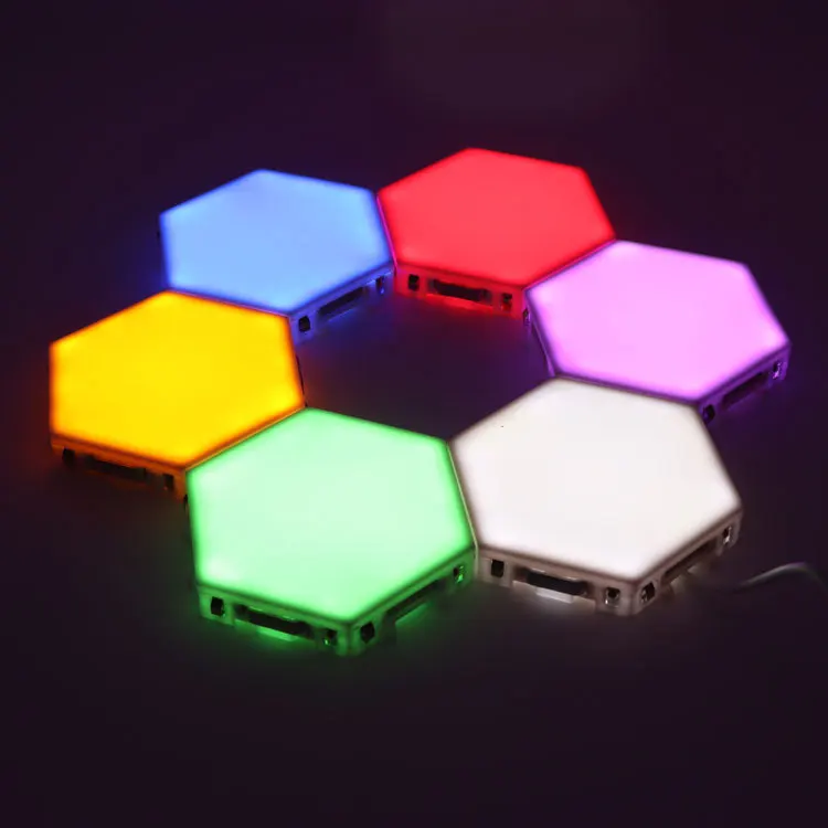 Smart Touch-Sensitive LED Honeycomb Night Lights Creative Hexagonal Wall Lamps DIY Modular Assembled Splicing Modern Home Decor