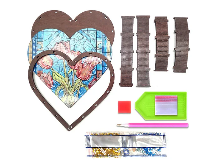 COOLEVE Factory Accepted Custom Diamond Painting DIY Storage Box Handmade Cartoon Design Wood Large Capacity Resin Crafts