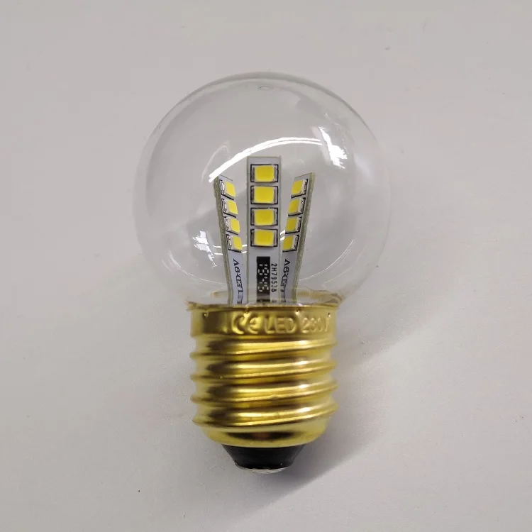 IP65 1 Вт 2 SMD e27 Пластиковые буибы наружное украшение g45 пластиковые светодиодные лампы