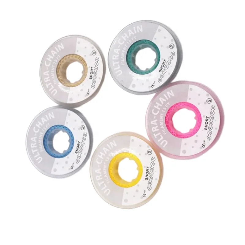 AMICODENT Dental Consumables Orthodontic Rubber Band Elastic Color Power Chain for Brackets