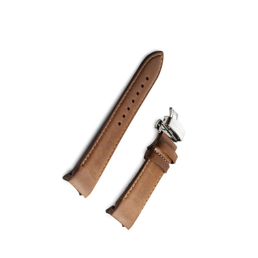 
Reef Tiger 23mm Width Brown Leather Watch Strap Black Genuine Leather Watch Wristband for Men RGA703 