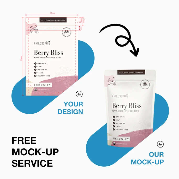 Bags Zip Lock Doypack Standup Stand up Pouch Biodegradable Plastic Aluminum Foil Custom Food Packaging Waterproof PE Recyclable