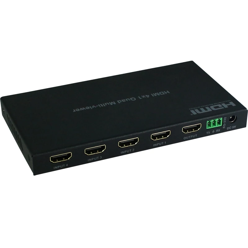 4X1HDMI Quad Multi-viewer with Seamless Switcher IR remote RS-232