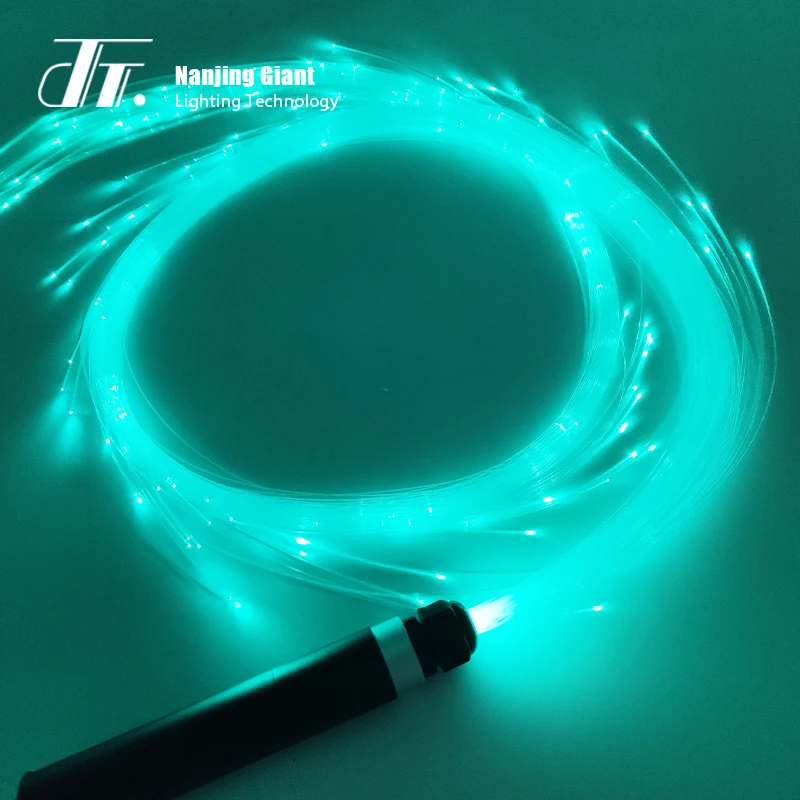 Stage performances easy installation USB rechargeable LED fiber optic dance whip