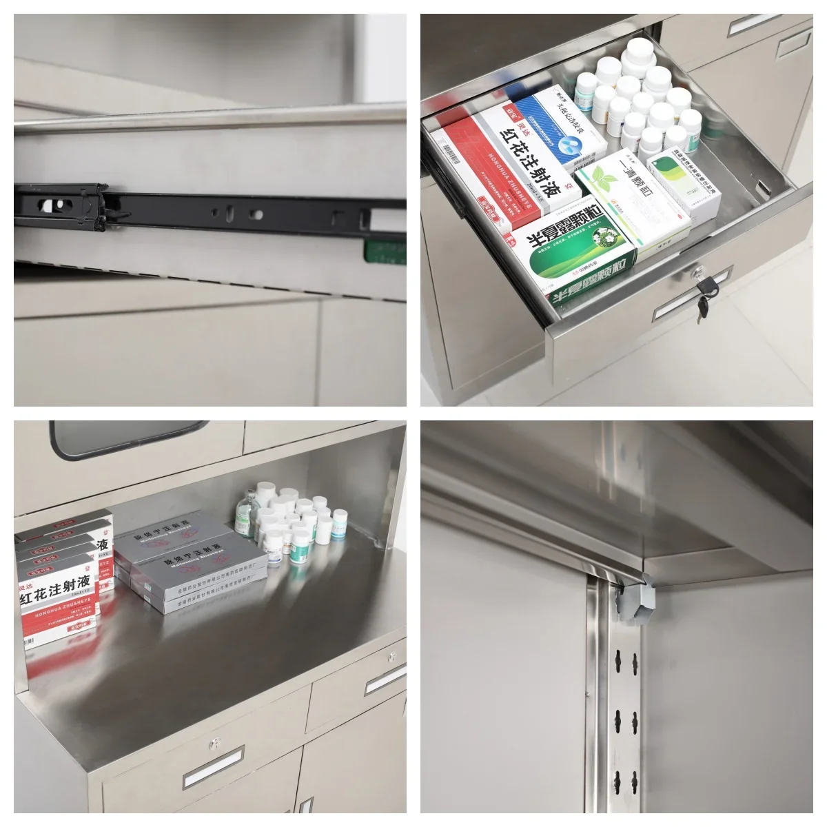 High quality stainless steel storage medical dental cabinet hospital room furniture medical equipment cabinets