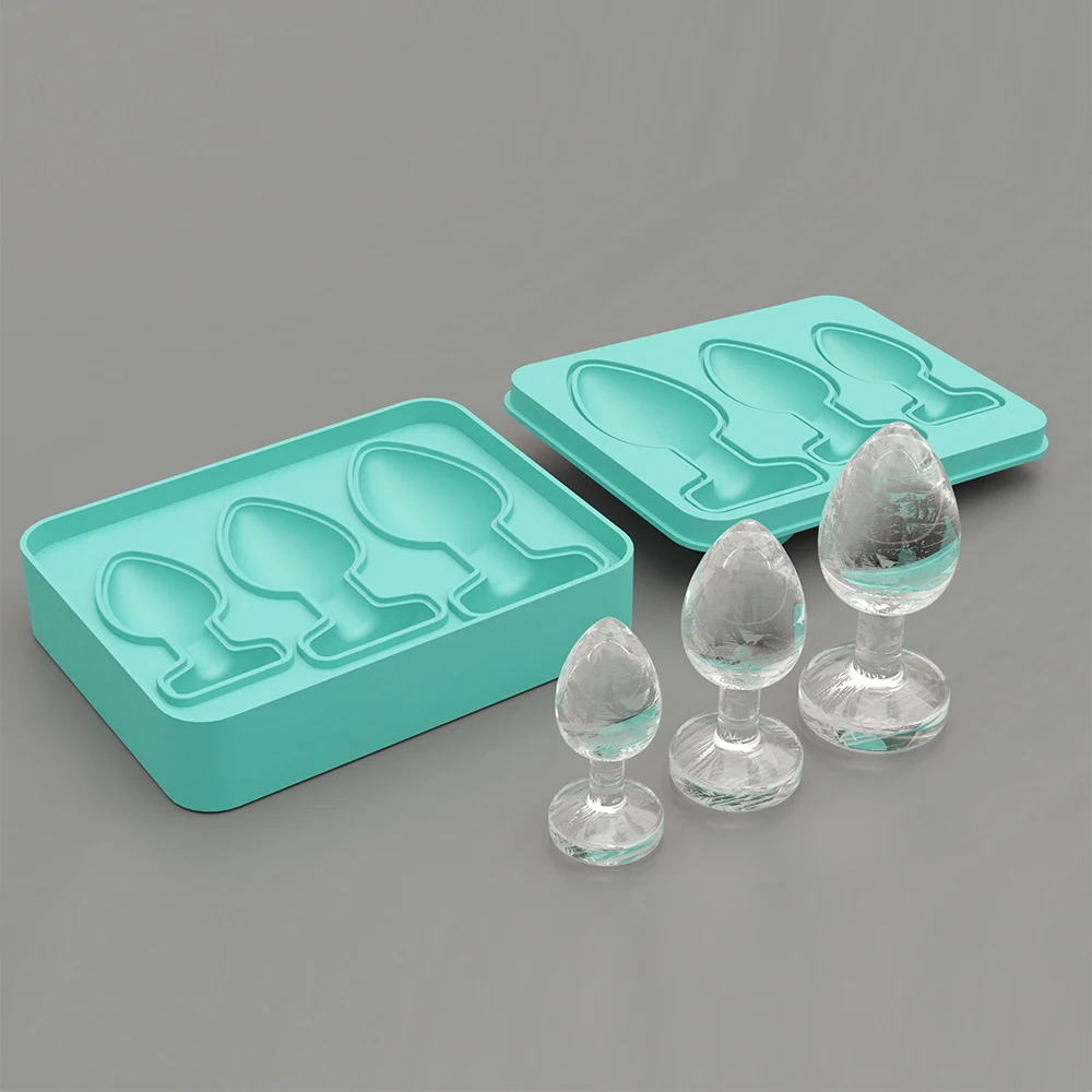 Hen Party Bachelorette Party Supplies Funny Sex Adult Ice Cube Tray Food Grade Silicone Butt Plug Ice Mold For Party Accessories