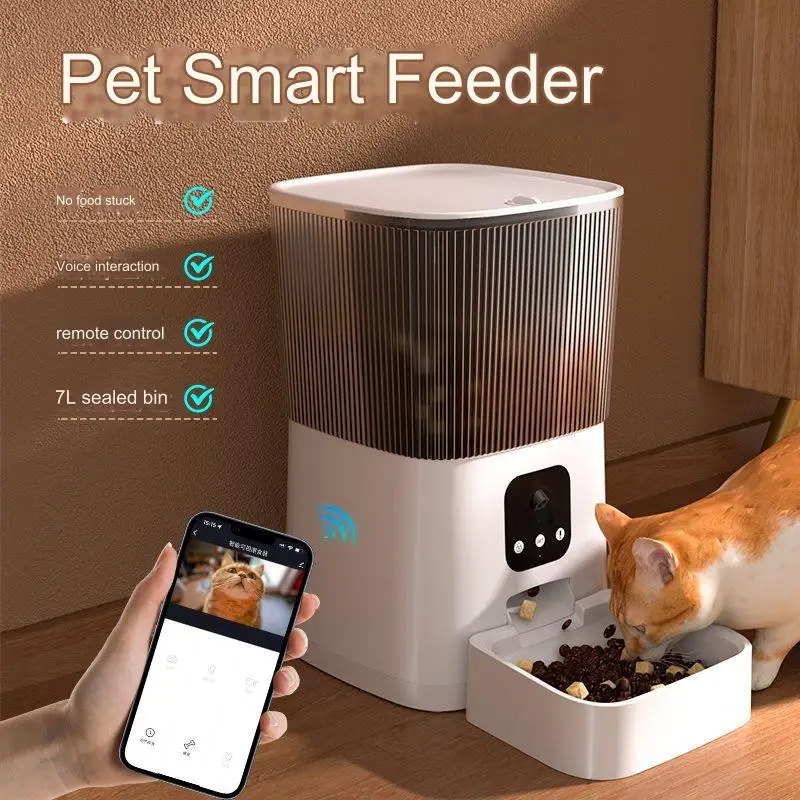 2024 Hot Sale Dual Camera 5G HD Video Interaction Dual Power Supply Smart Pet Feeder