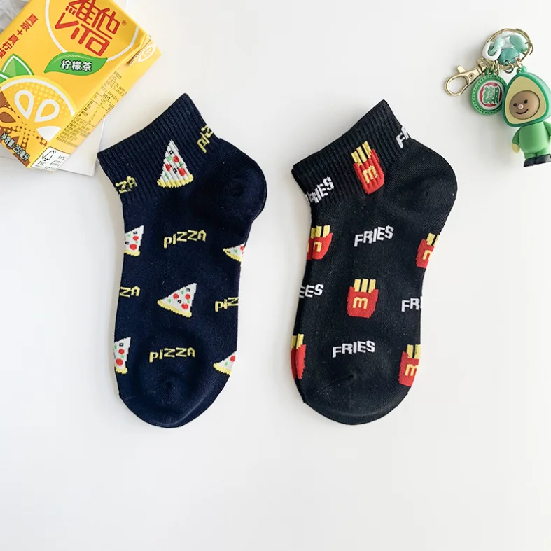 HF Summer socks new fast food series hamburger fries cartoon short tube alphabet socks