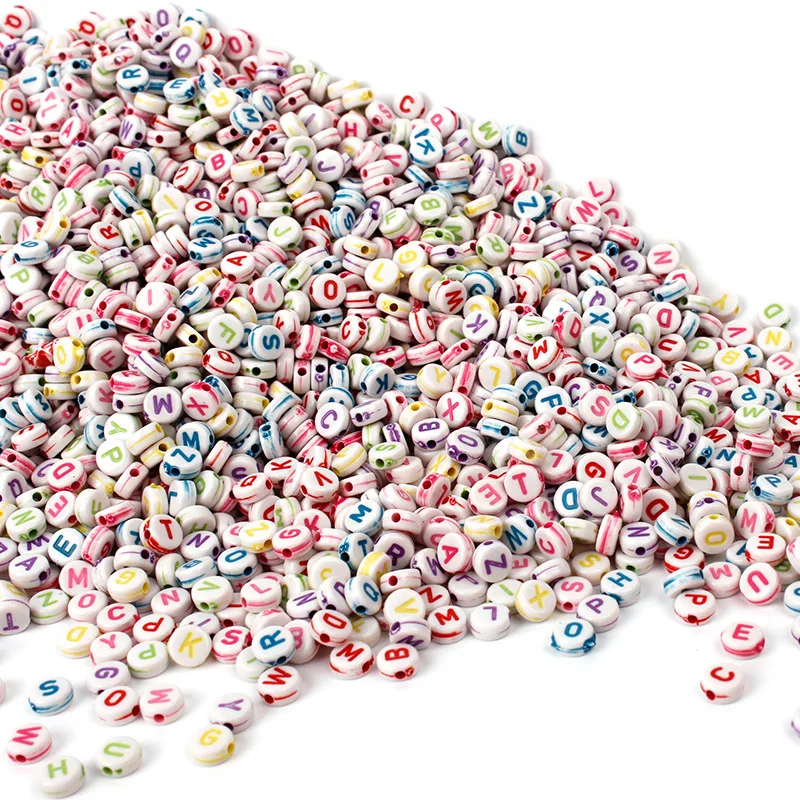 800PCS Colorful Alphabet Letter Beads Sets with a Plastic Storage Box for DIY Jewelry Making