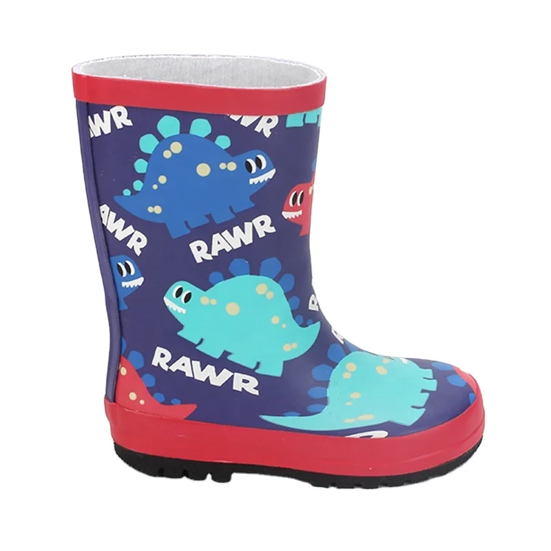 Wholesale New Design Custom Pure Kids Rainboots Waterproof Kids Gumboots Cartoon Gardening Wellingtons