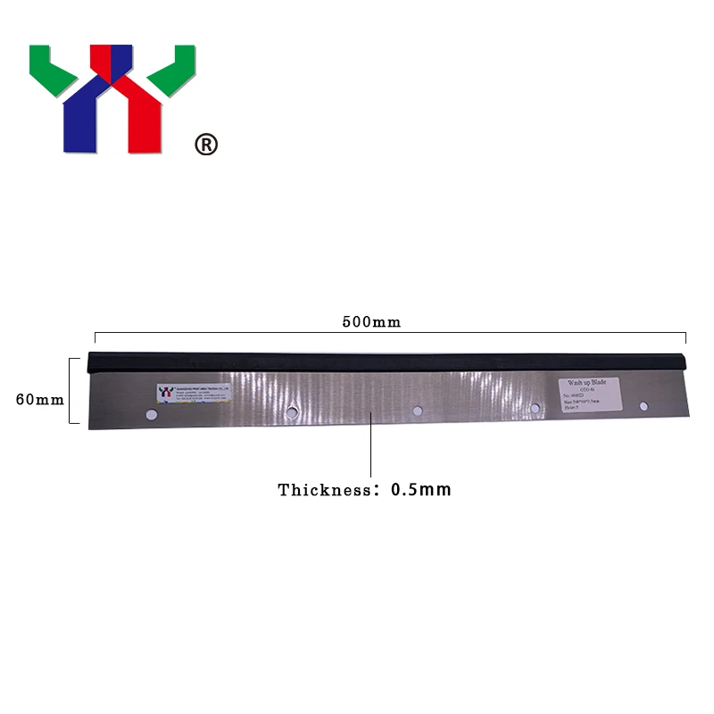 GTO 46 Wash Up Blade/Doctor Blades for GTO 46 Offset Printing Machine,500X60X0.5mm,5holes