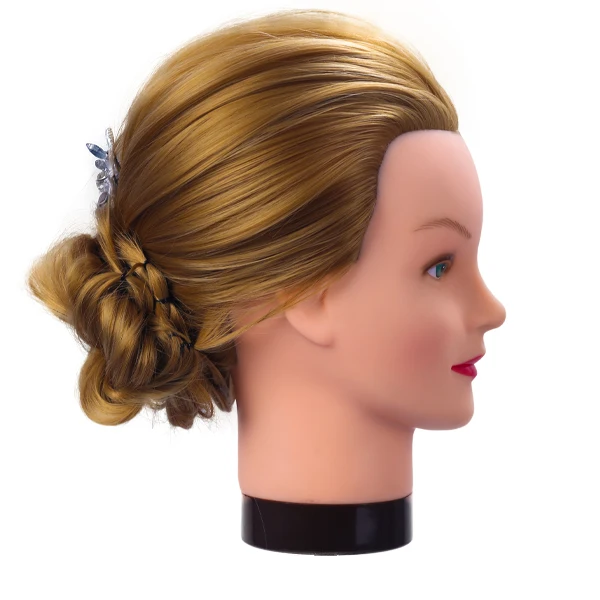 mannequin head with human hair used to weave cosmetology doll head Styling Head Hair Hairart Barber Hairdressing Fashion Salon