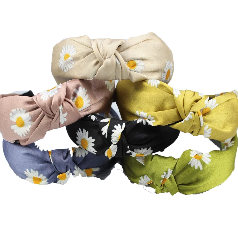  New fashion silk country style chrysanthemum printing small fresh women hair