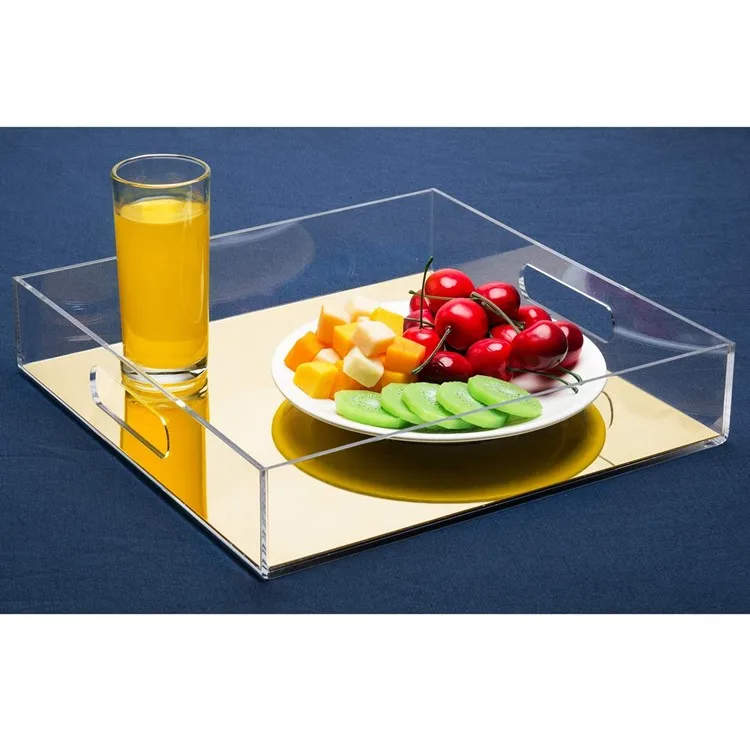 Wholesale Manufacturer High Quality Acrylic Plastic Square Trays for Food Trays