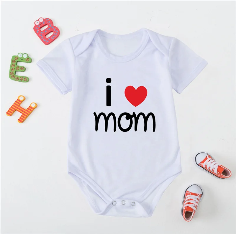 Baby Summer Clothes Boys Girls Short Sleeve Onesie Letter Printed MAMA BIRTHDAY DAD Cute Baby Romper Gift