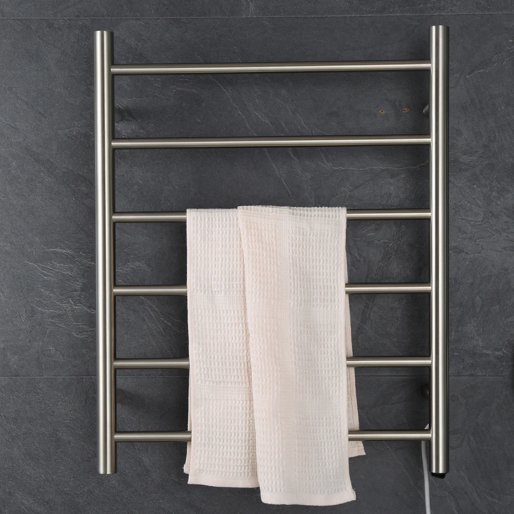 European Hotel Project Hot Sale Wall Mounted Copper Bath Towel Holder Rack 304 Stainless Steel Heated Towel Rack