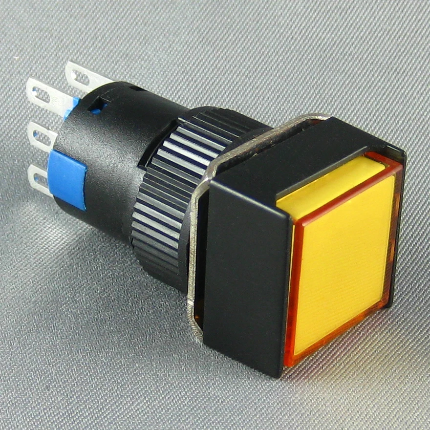 16mm led indicator light switch green round head 5 pin 12 V with led indicator light for circuit control