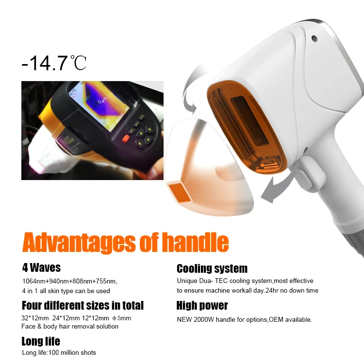 laser diode 808nm hair removal equipment 3 wave vertical epilate germany usa bars diode laser