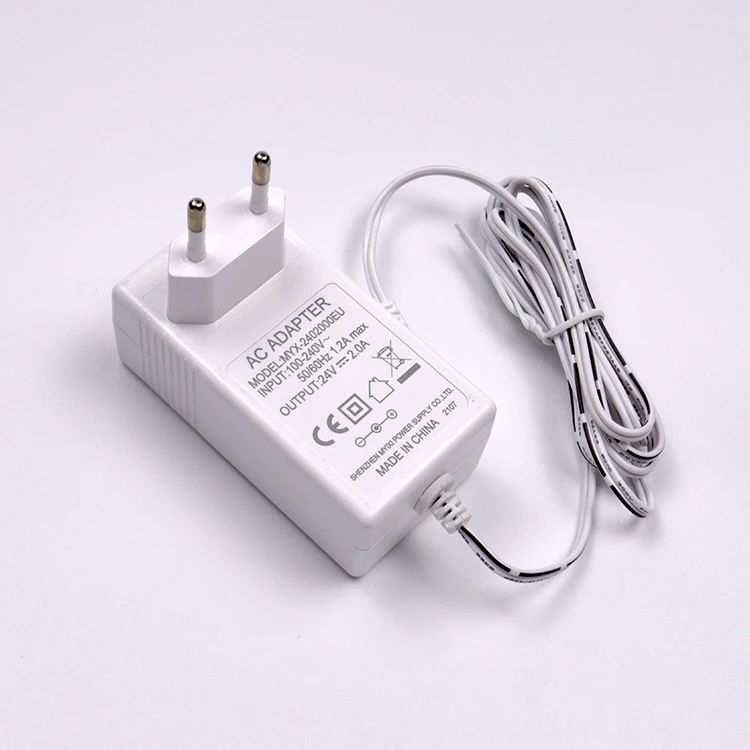 High Quality 24V 2A Power Supply EU 48W Power Adapter 12V 4A  AC DC Adaptor