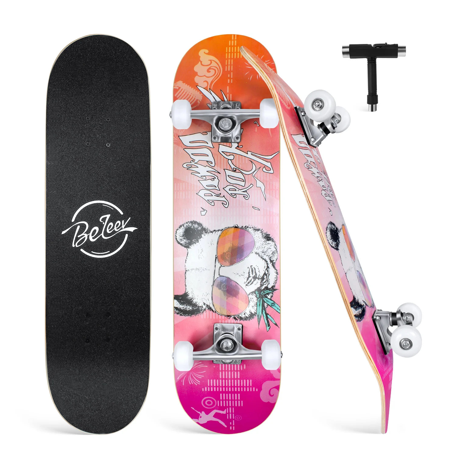 Pro Beginner 7ply Canadian Maple Skateboard Graffiti Pattern Skateboard  for Children Adult, Patinetas Skate Profesionales