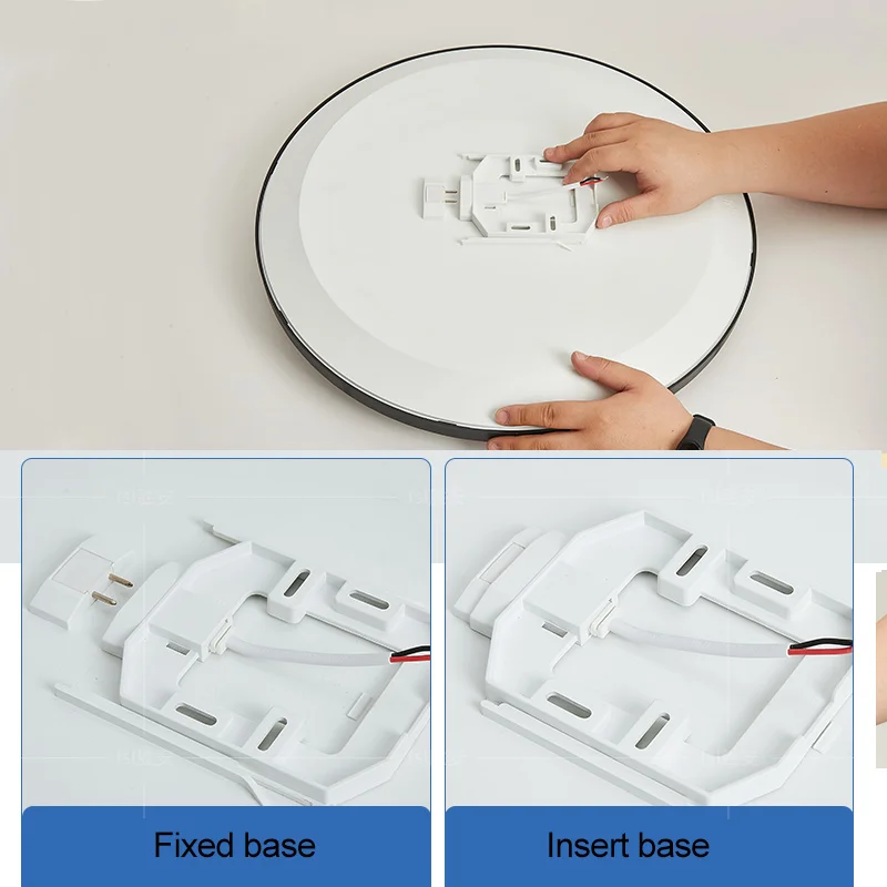 Morden Black Study Balcony Bedroom Room Light Round Mounted Indoor Slim Led Ceiling Lamp Plastics Led Tri-proof Light