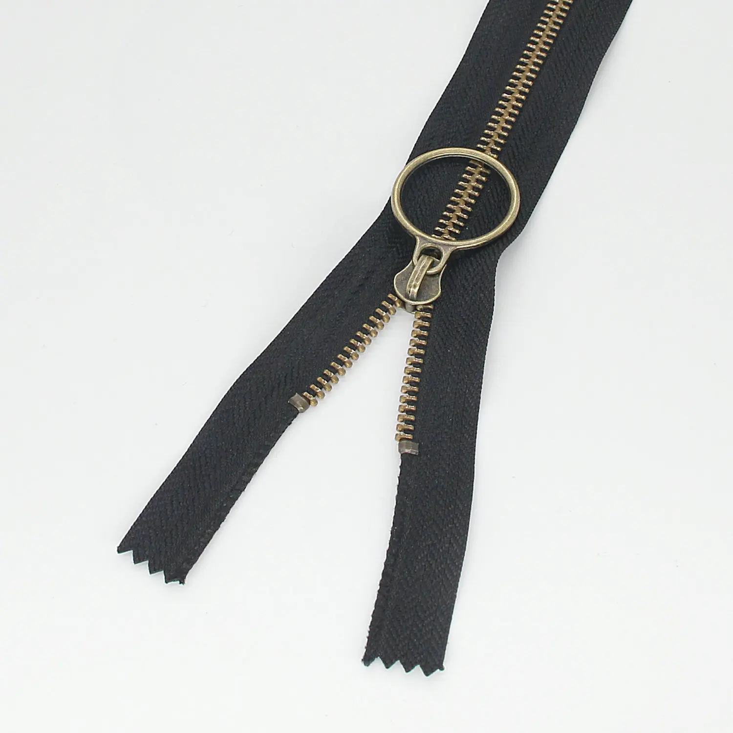 ring puller metal zipper anti brass zipper fancy puller zipper