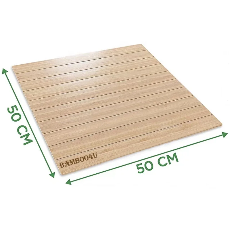 Foldable anti-slip floor mat Roll Up Non Slip Fabric Waterproof Foldable Shower Mat Bamboo Bath Toilet Mat