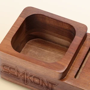 SEMKONT Cigar Display Humidor and Detachable Wooden Cigar Ashtray Set with Sealed Cigar Jar Tray for Home and Office