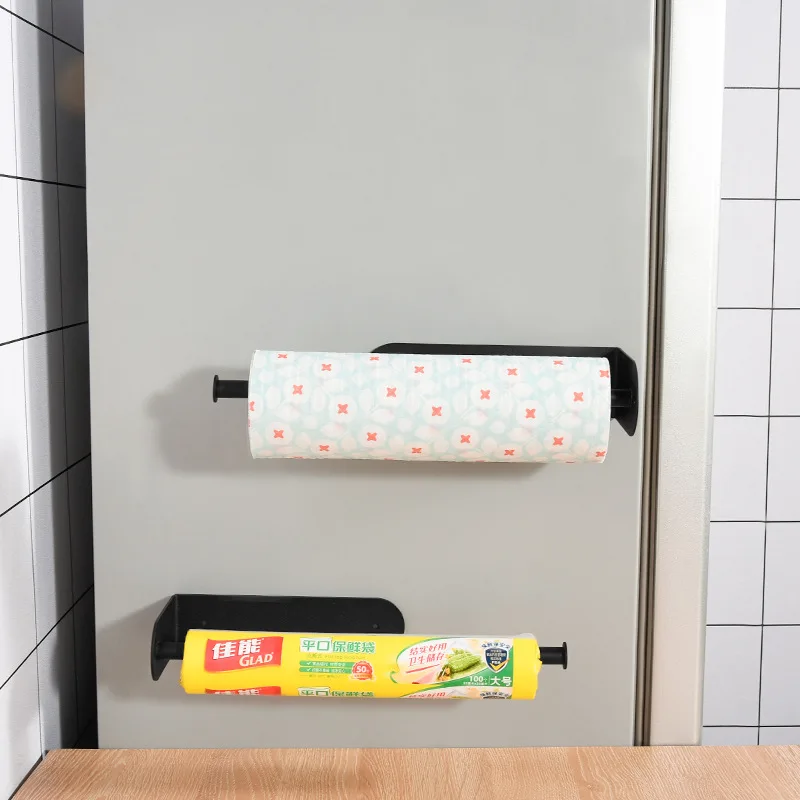 Metal strong magnet paper towel holders magnetic plastic wrap towel tissue roll rack for refrigerator grill microwave oven