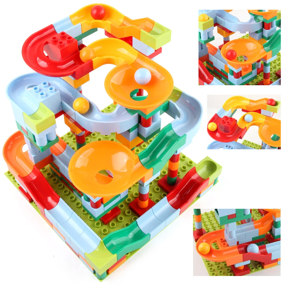 182pcs Marble Runs Building Block Toy Set Plastic Block Set STEM Educational Toys