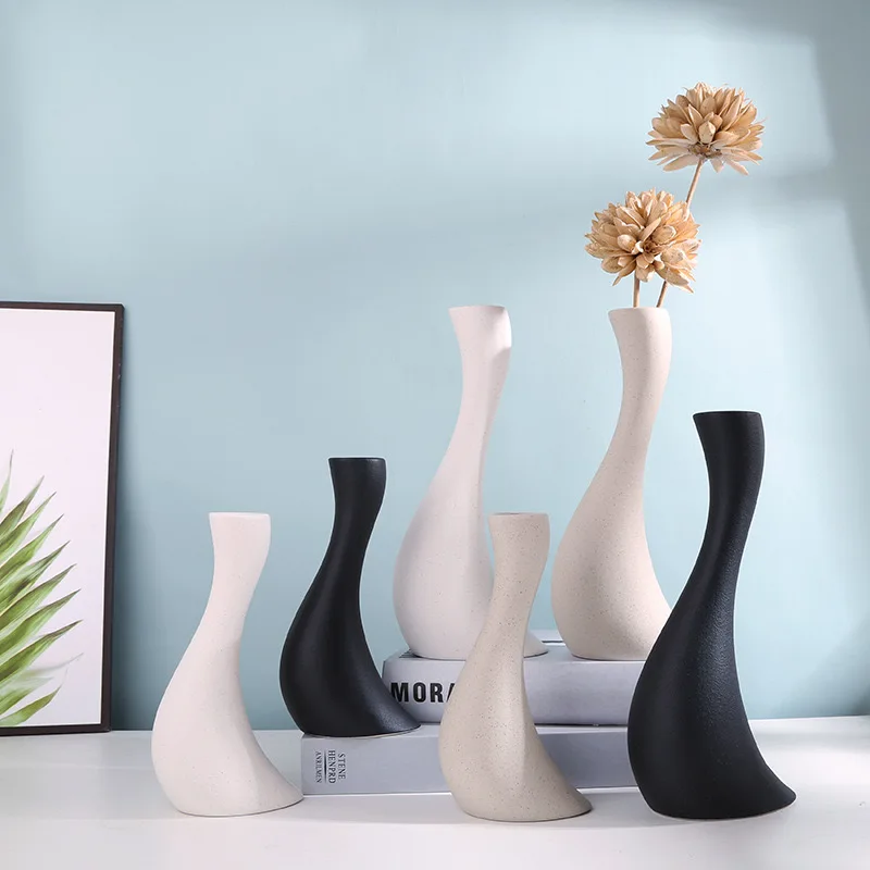 Modern Simple Abstract Penguin Ceramic Vase Home Decor Pottery & Enamel for Living Room & Home Use